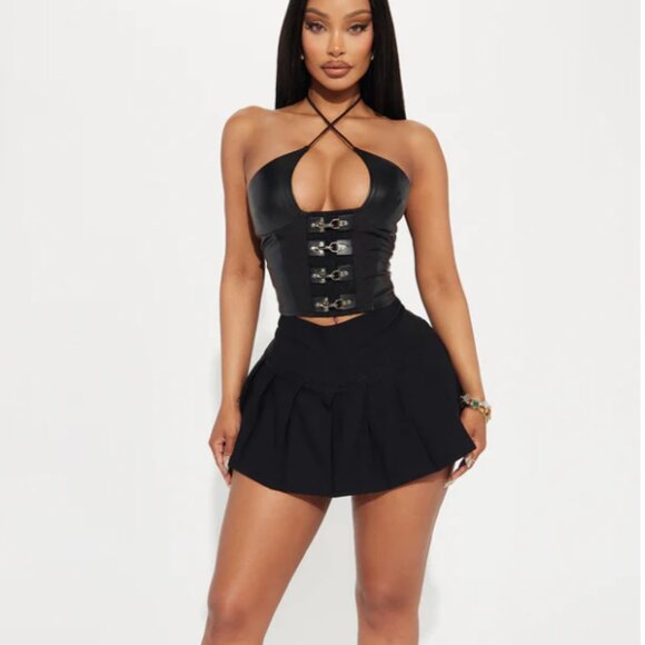 Pleated Split Skort - Picture 1 of 3